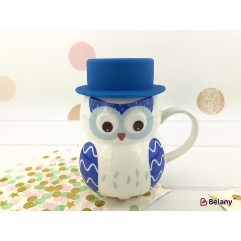 Керамическая чашка "Owl" синяя