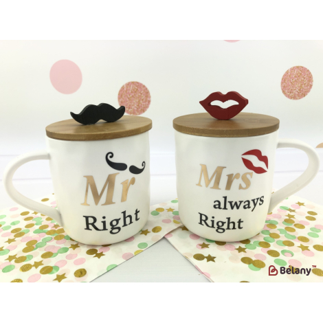 Набір керамічних чашок "She and He" #3