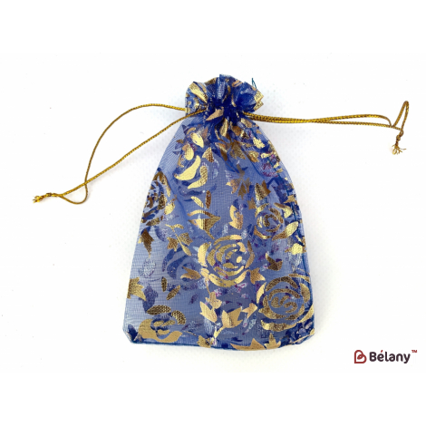 Мешочки из органзы "Цветочки" 12х17 сиреневые