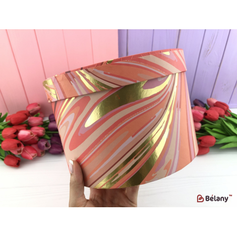 Шляпная коробка "Color Marble" красная