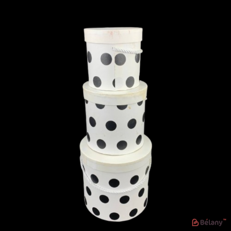 Шляпная коробка "Doty" белая в горох цвилая с запахом