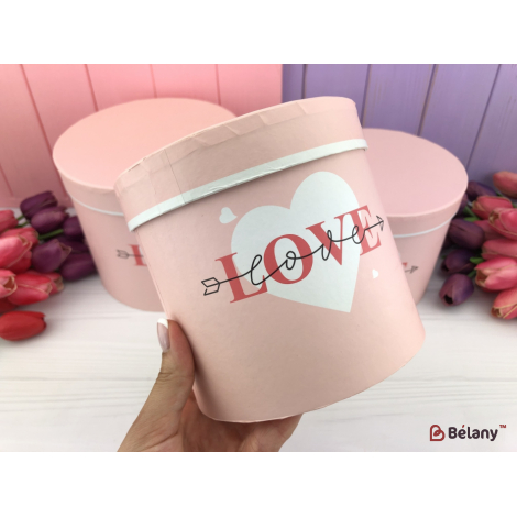 Капелюшна коробка "Love" рожева