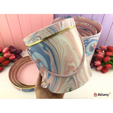 Шляпная коробка "Color Marble" розовый