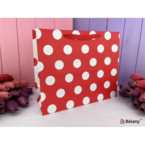 Подарункові пакети "Горошок" червоні