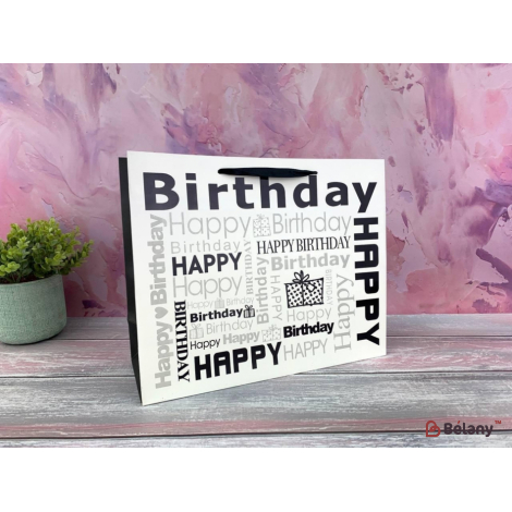 Подарочные пакеты "Color Birthday" M черные