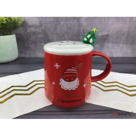 Керамическая чашка "Christmas here" Дед мороз
