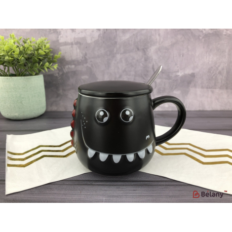 Керамическая чашка "Smiling dragon" черный