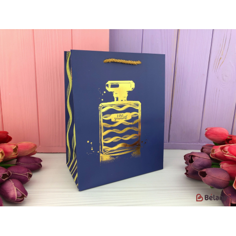 Подарочные пакеты "Parfume" синие S