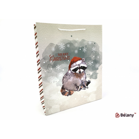 Подарочные пакеты "Winter Animals" енотик L