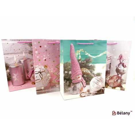Подарочные пакеты "Pink Winter" M МИКС