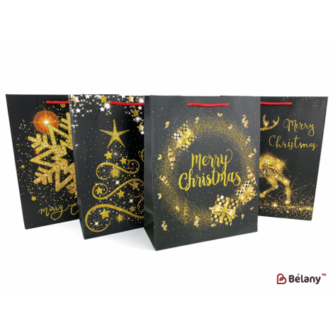 Подарочные пакеты "Gold Winter" M МИКС