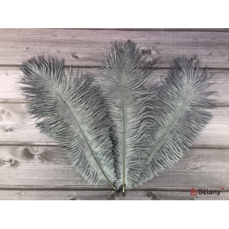 Перья страуса 40-45см серые