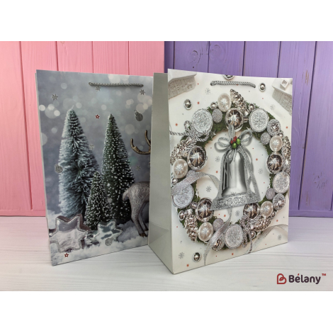 Подарочные пакеты "Silver Winter" L Микс