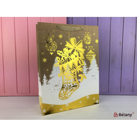 Новогодние подарочные пакеты "Shining" L
