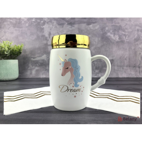 Керамическая чашка "Gold unicorn" #4