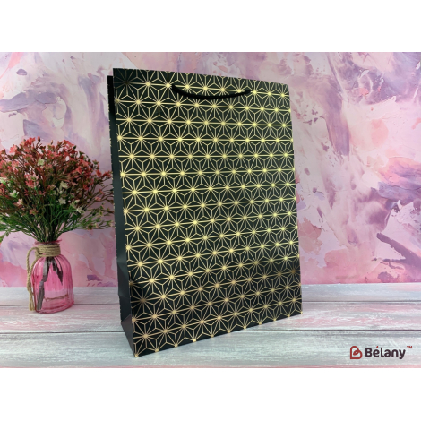 Подарочные пакеты "Gold Shine" L черные