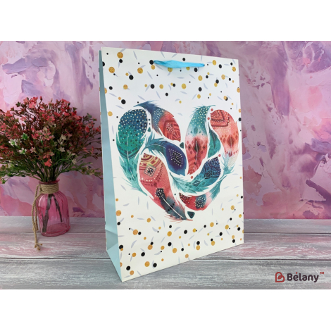 Подарочный пакет "Сolor Feather" L #1