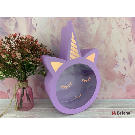 Овальная коробка "Oval Unicorn" сиреневая