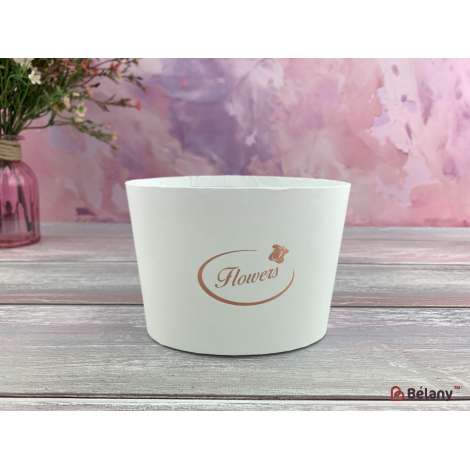 Коробка для цветов "Oval Flowers" белая