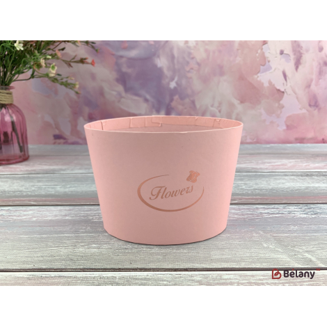 Коробка для цветов "Oval Flowers" розовая