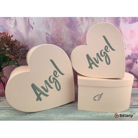 Коробка в форме сердца "Angel" розовая
