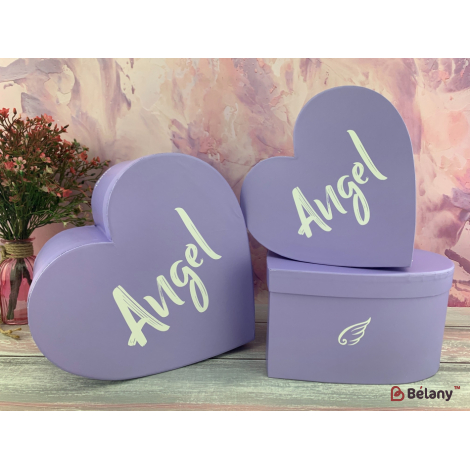 Коробка в форме сердца "Angel" сиреневая
