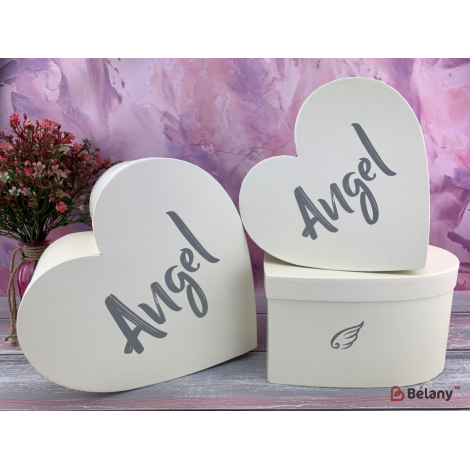 Коробка в форме сердца "Angel" белая