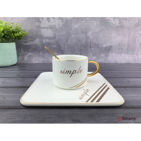 Керамическая чашка "Simple life" белая