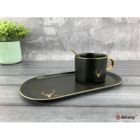 Керамическая чашка "Black deer"