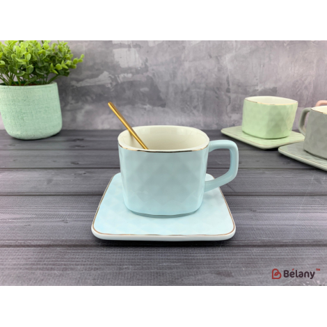 Керамічна чашка "Honeycomb" небесна