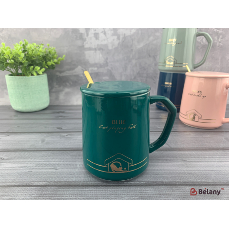 Керамическая чашка "Home warm" изумруд