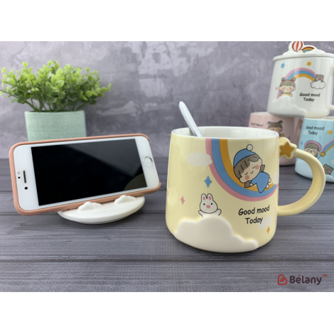 Керамическая чашка "Rainbow" бежевая