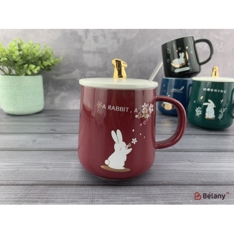 Керамическая чашка "Funny Bunny" бордо