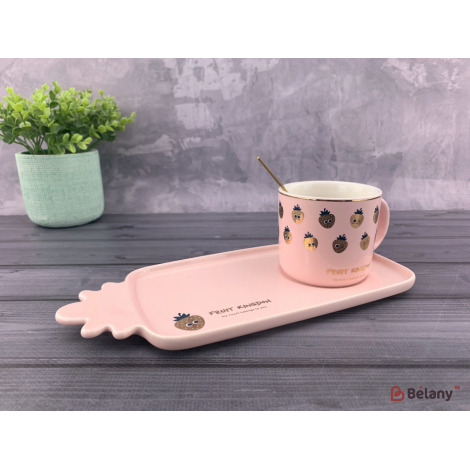 Керамическая чашка "Fruit Kingdom" розовая