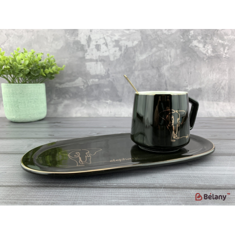 Керамическая чашка "Black elephant"