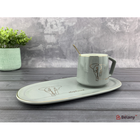Керамическая чашка "Gray elephant"