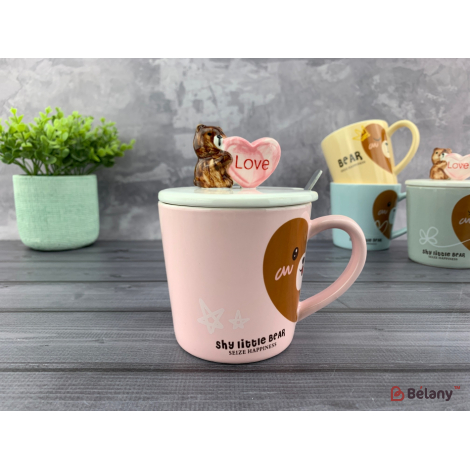 Керамическая чашка "Choco bear" розовая