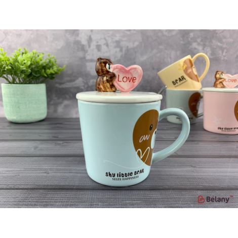 Керамическая чашка "Choco bear" небесная