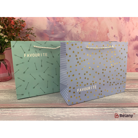 Подарочные пакеты "Favourite Patterns" S голубой