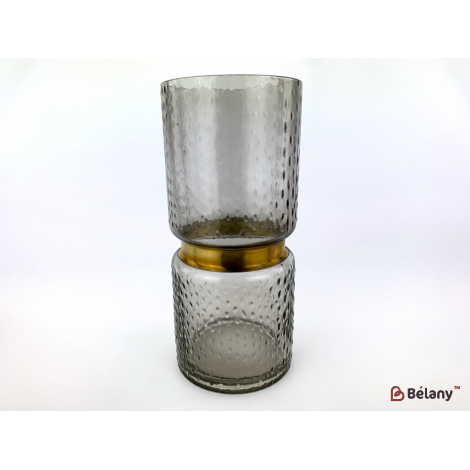 Ваза для цветов "Coffee and Gold" пепельный 27x12