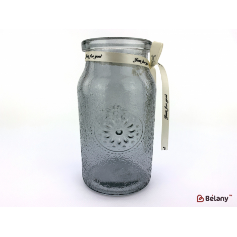 Ваза для цветов "Flower stamp" пепельный 18х9см