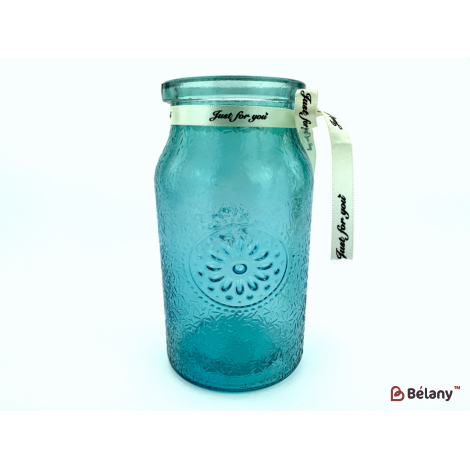 Ваза для цветов "Flower stamp" бирюзовый 18х9см
