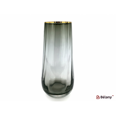 Ваза для квітів "Matte and Gold" попеляста 25х12см