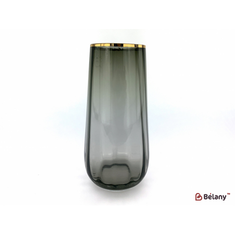 Ваза для цветов "Matte and Gold" пепельная 20х11см