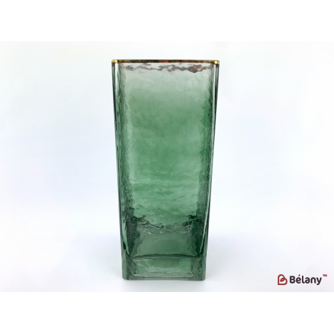 Ваза для цветов "Ice figure" изумрудный 10х25см