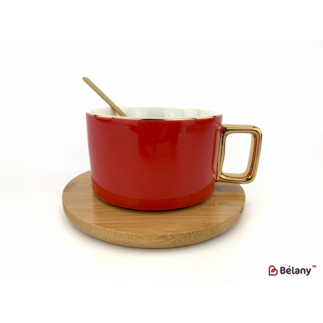 Керамическая чашка "Wood and Color" красная