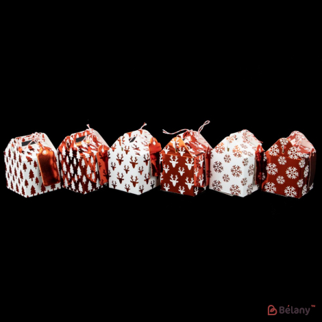 Декоративные коробочки "Red stars" Микс