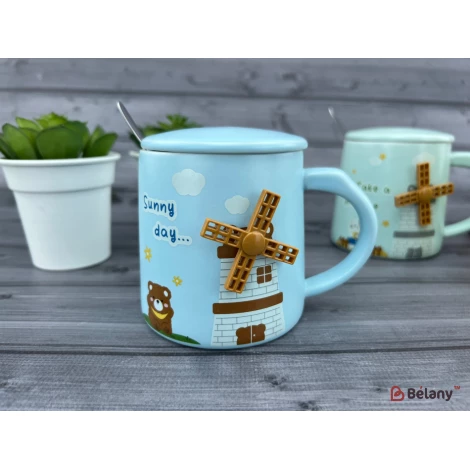 Керамическая чашка "Holland mill" голубая