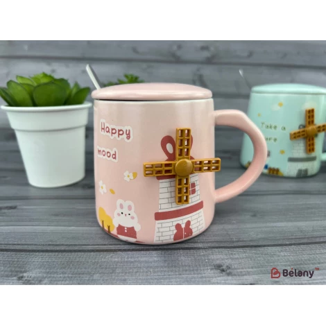 Керамическая чашка "Holland mill" розовая