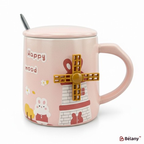 Керамическая чашка "Holland mill" розовая